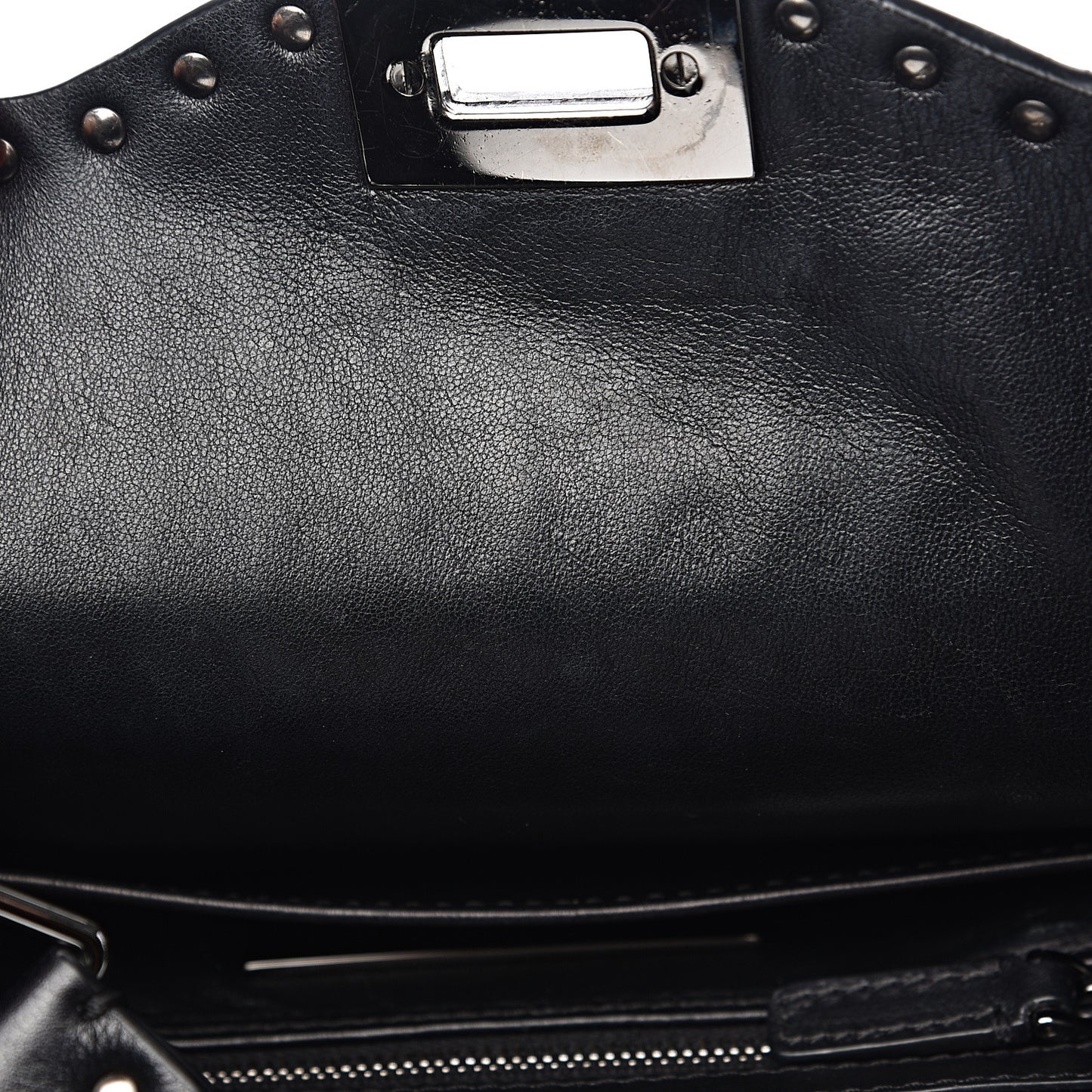 Calfskin Large Rockstud All Over Flip-Lock Messenger Bag Black