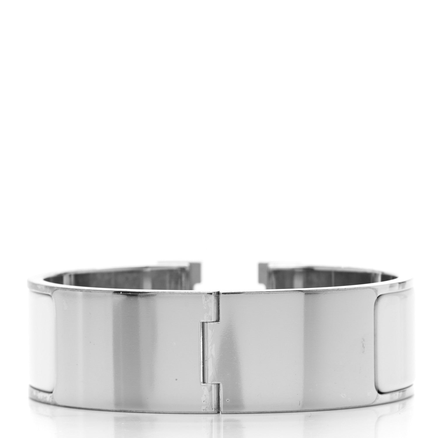 Hermes Enamel Wide Clic Clac H Bracelet GM White 3 of 4