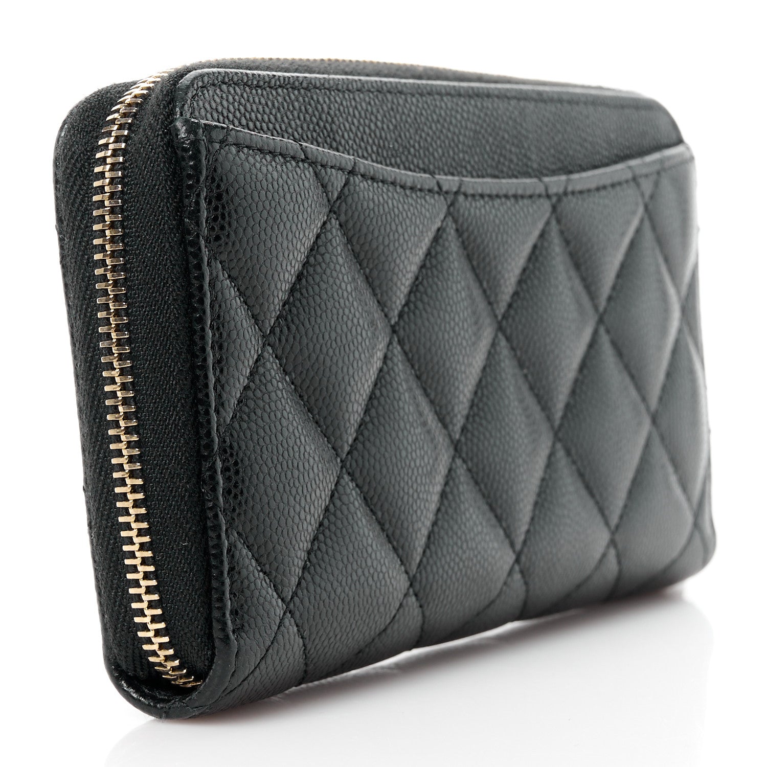 Chanel Caviar Quilted Medium Zip Around Wallet Black 3 of 12