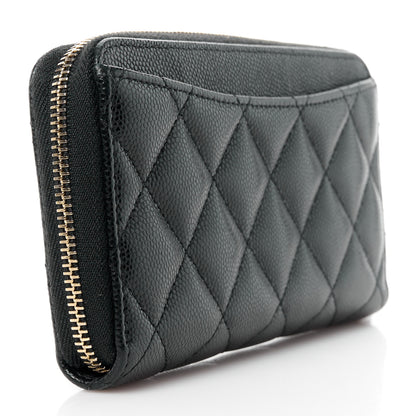 Chanel Caviar Quilted Medium Zip Around Wallet Black 3 of 12