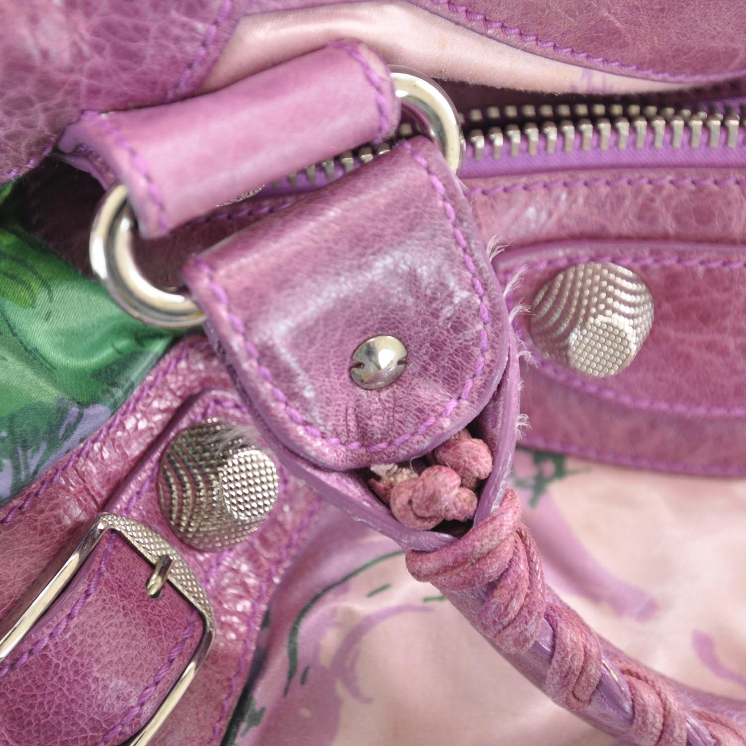 Balenciaga Agneau Canvas Floral Giant 21 Silver Hardware City Magenta 11 of 12