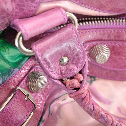 Balenciaga Agneau Canvas Floral Giant 21 Silver Hardware City Magenta 11 of 12