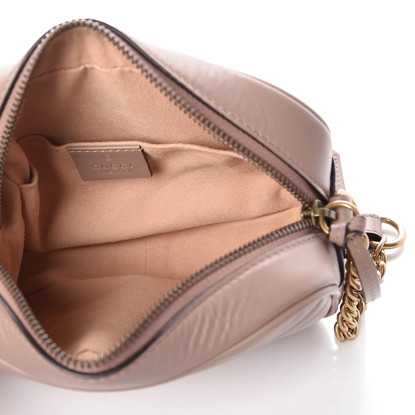 Calfskin Matelasse Mini GG Marmont Chain Shoulder Bag Nude