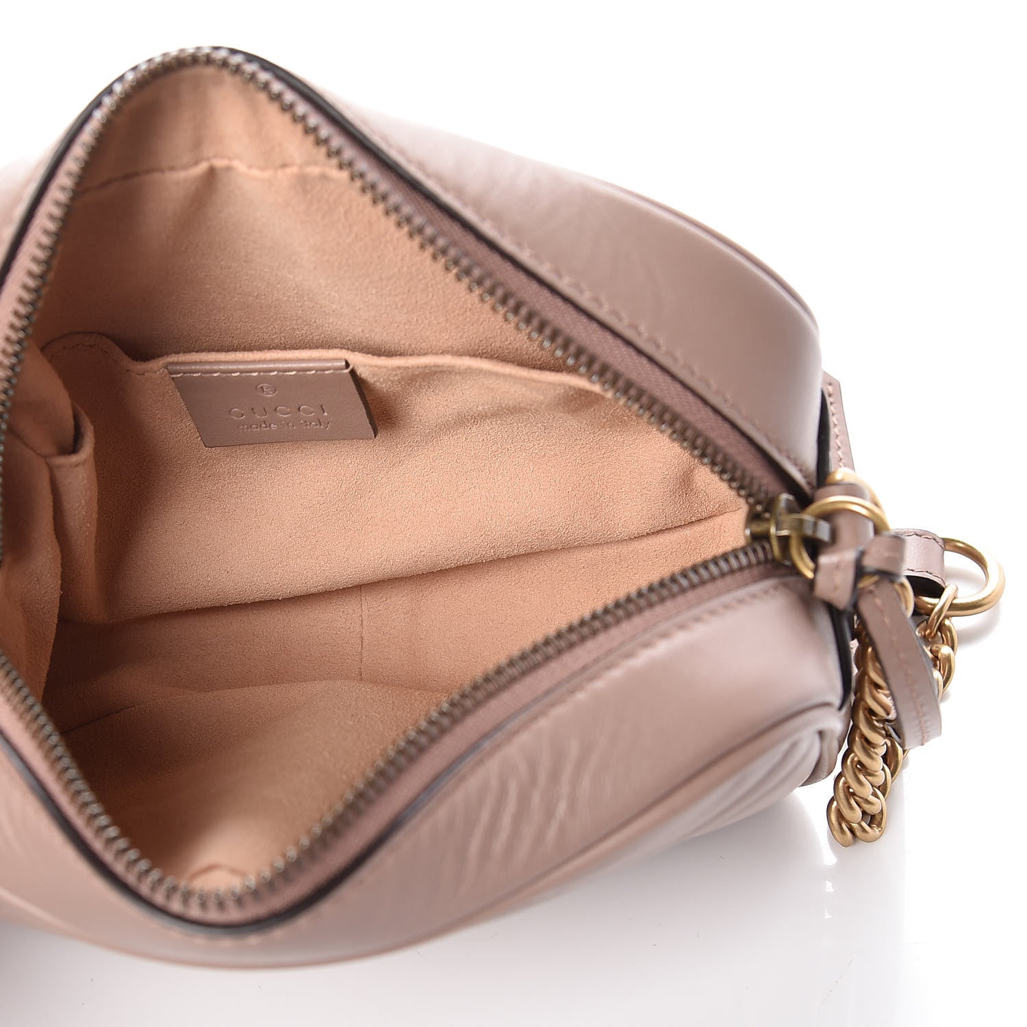 Gucci Calfskin Matelasse Mini GG Marmont Chain Shoulder Bag Nude 6 of 10