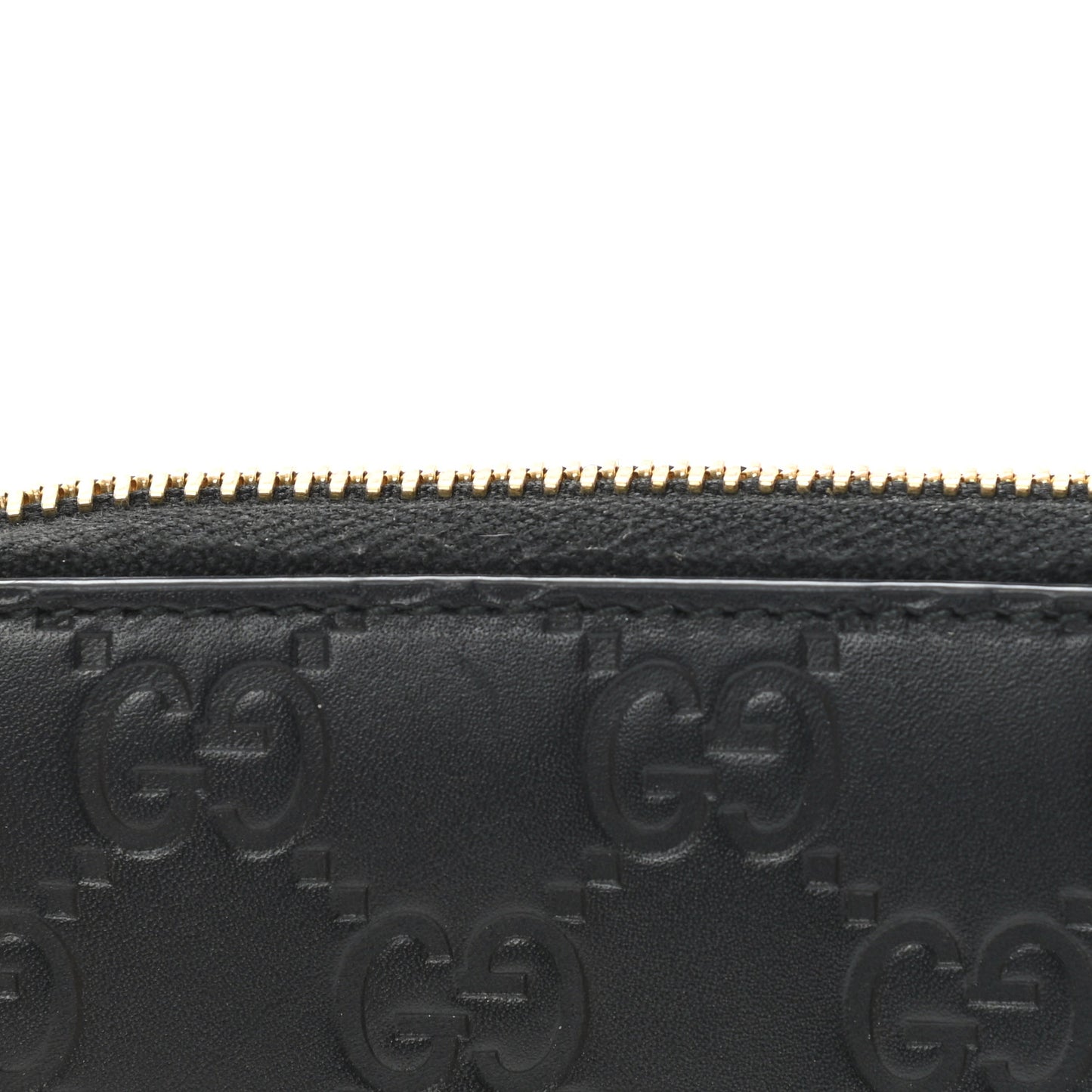 Guccissima Zip Around Card Case Black