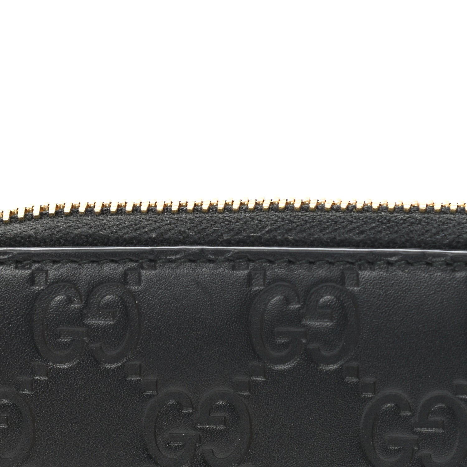 Gucci Guccissima Zip Around Card Case Black 7 of 8