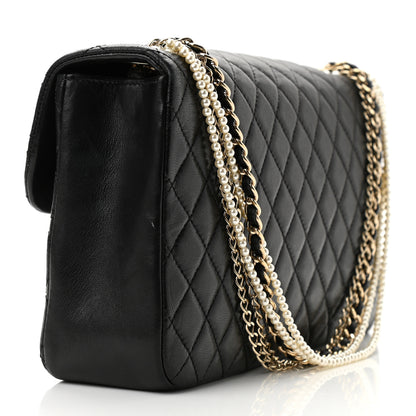Chanel Lambskin Quilted Medium Westminster Pearl Flap Black 2 of 10