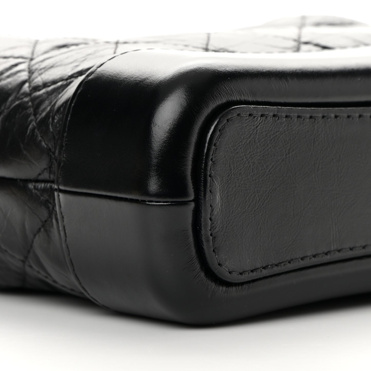 Aged Calfskin Quilted Small Gabrielle Hobo Black