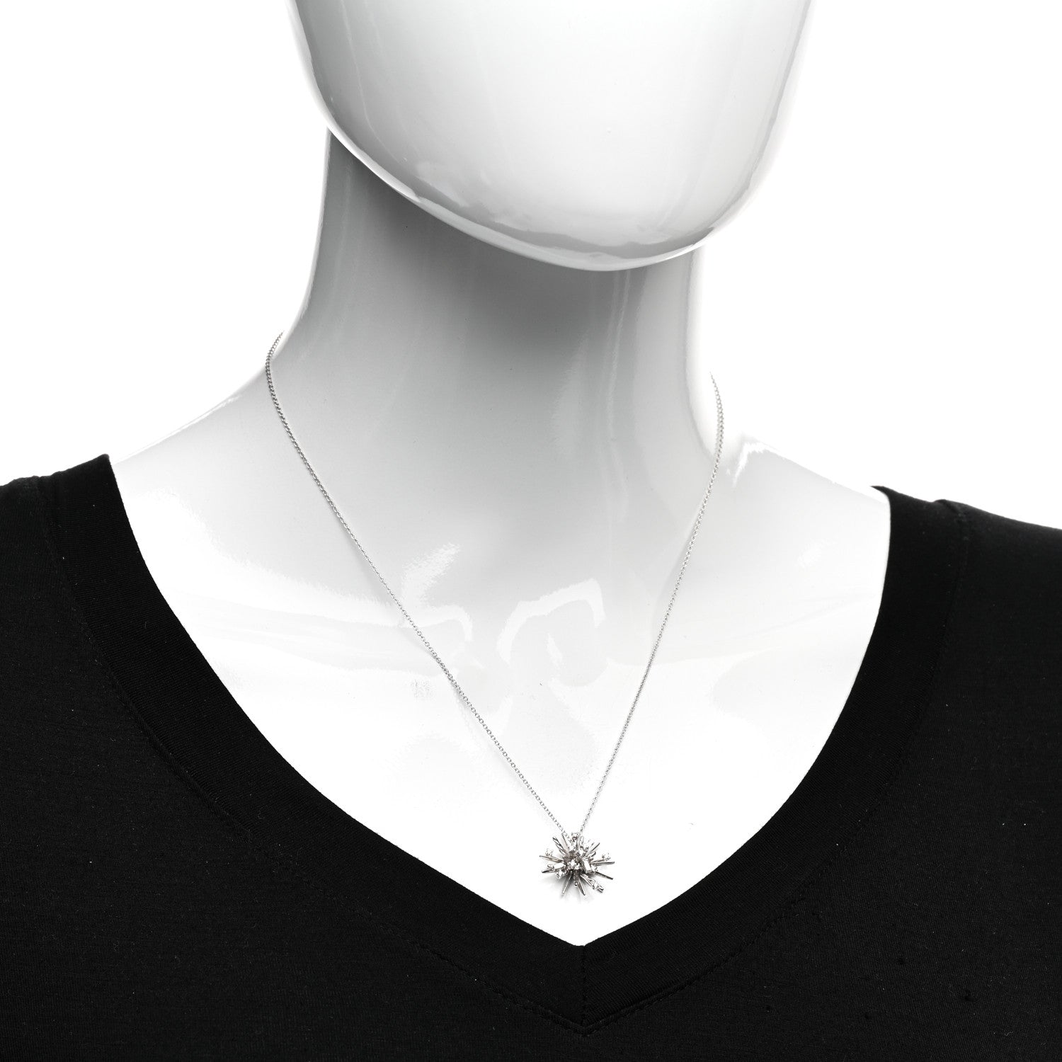 David Yurman 18K White Gold Diamond Small Supernova Pendant Necklace 2 of 4