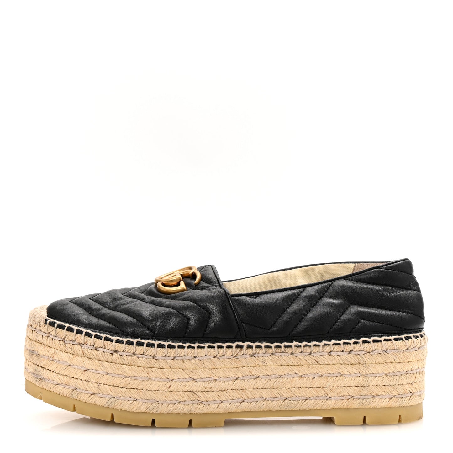 Nappa Matelasse GG Marmont Platform Espadrilles 39 Black