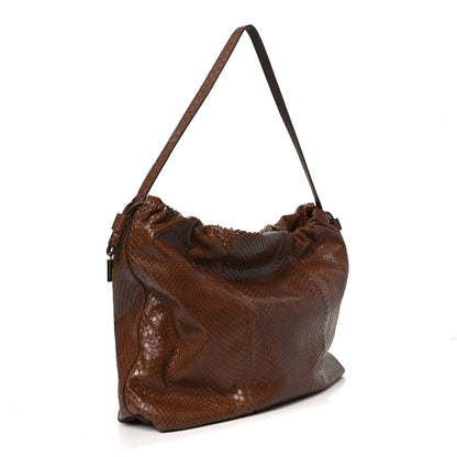The Row Snakeskin Angy Hobo Bag Brown 3 of 10