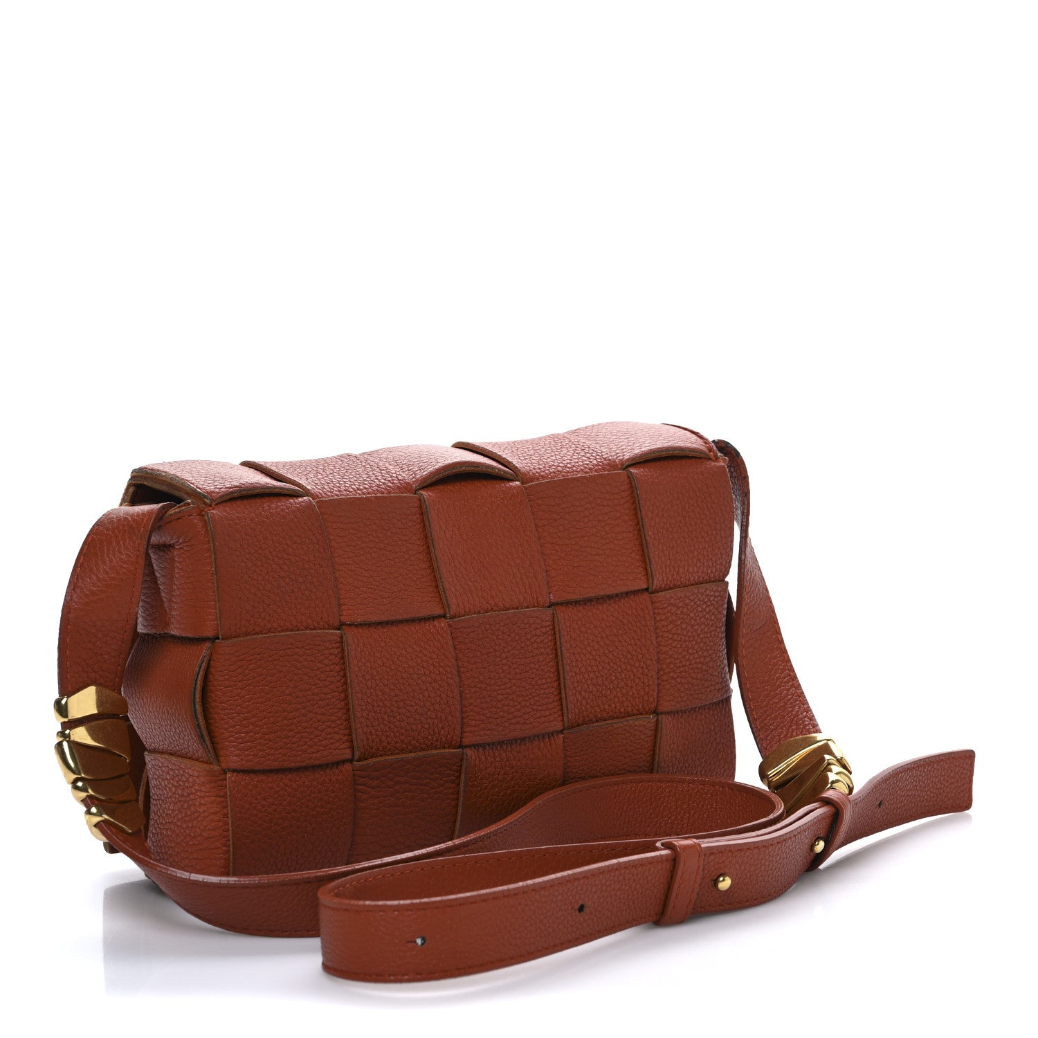 Bottega Veneta Grained Calfskin Maxi Intrecciato Cassette Crossbody Bag Maple 3 of 14