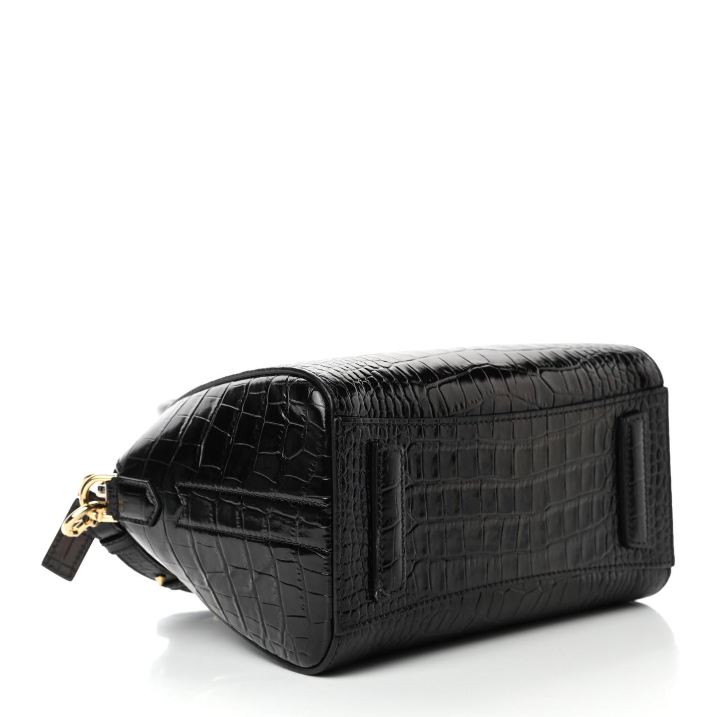 Calfskin Crocodile Embossed Mini Antigona Black