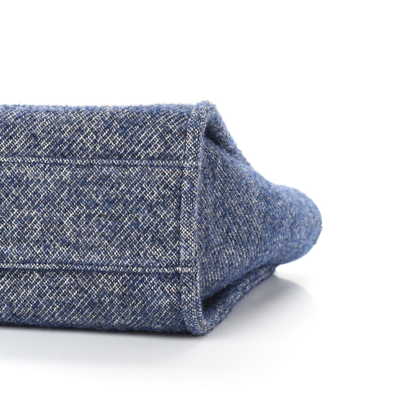 Mixed Fibers Calfskin Small Deauville Tote Blue
