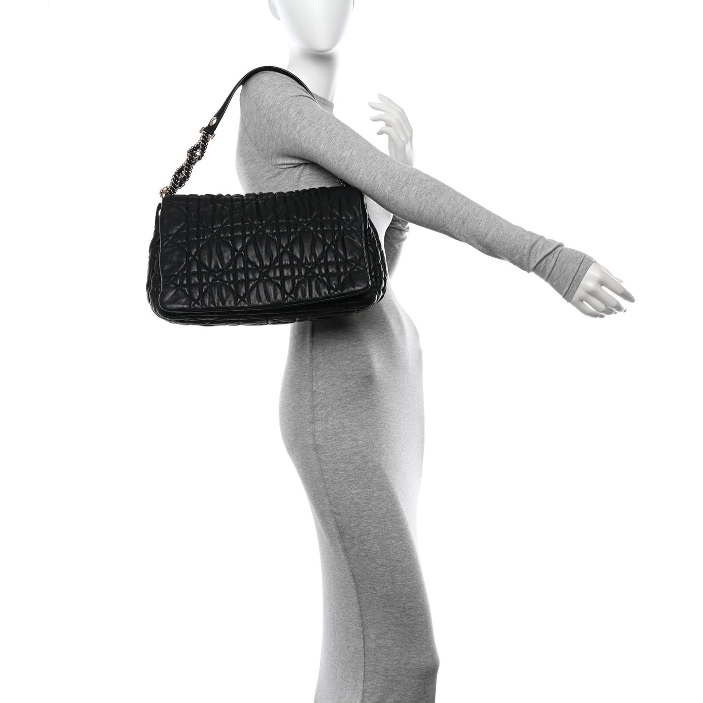 Lambskin Cannage Medium Delidior Flap Bag Black