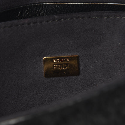 Fendi Shearling Shiny Nappa Micro Baguette Black 6 of 10