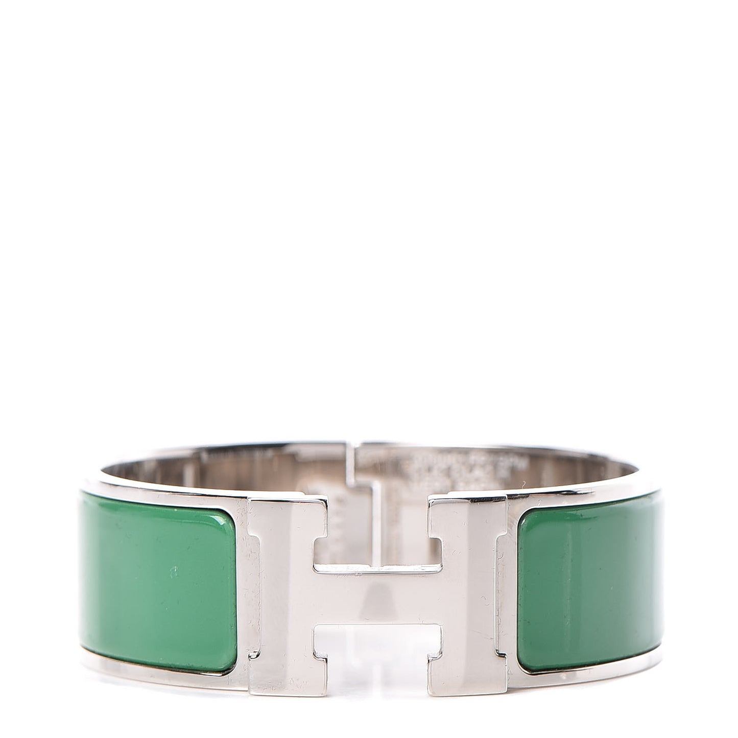 Enamel Wide Clic Clac H Bracelet PM Vert Sapin
