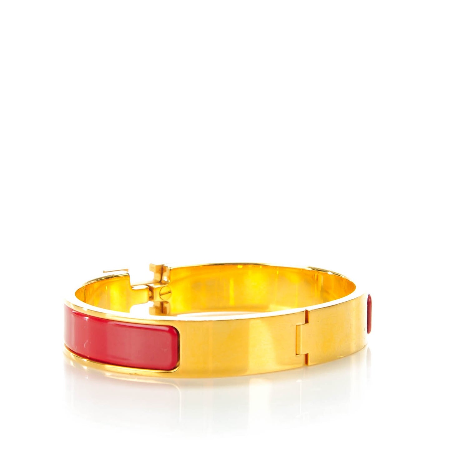 Enamel Clic Clac H Narrow Bracelet GM China Red