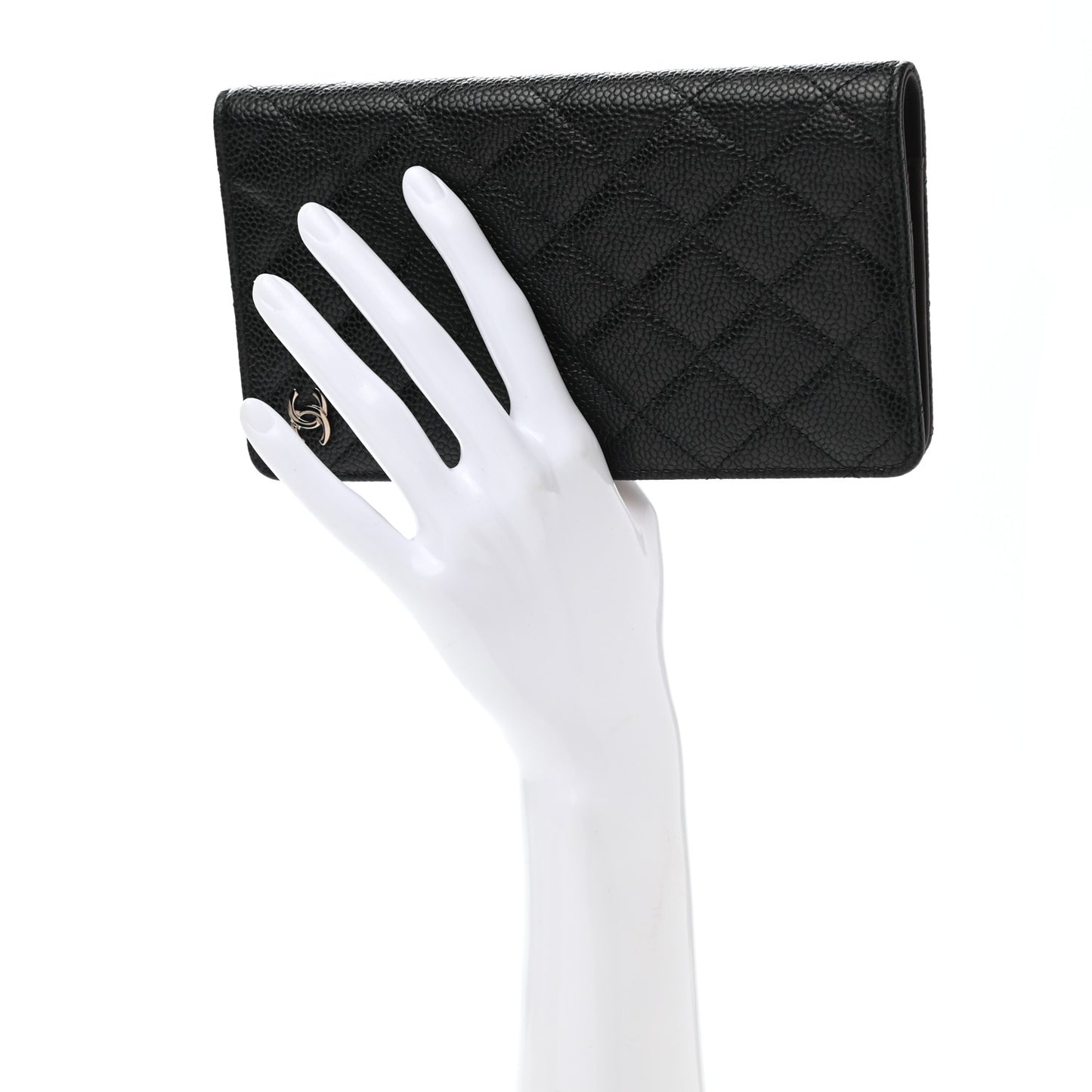 Caviar Quilted Medium Agenda Cover Black