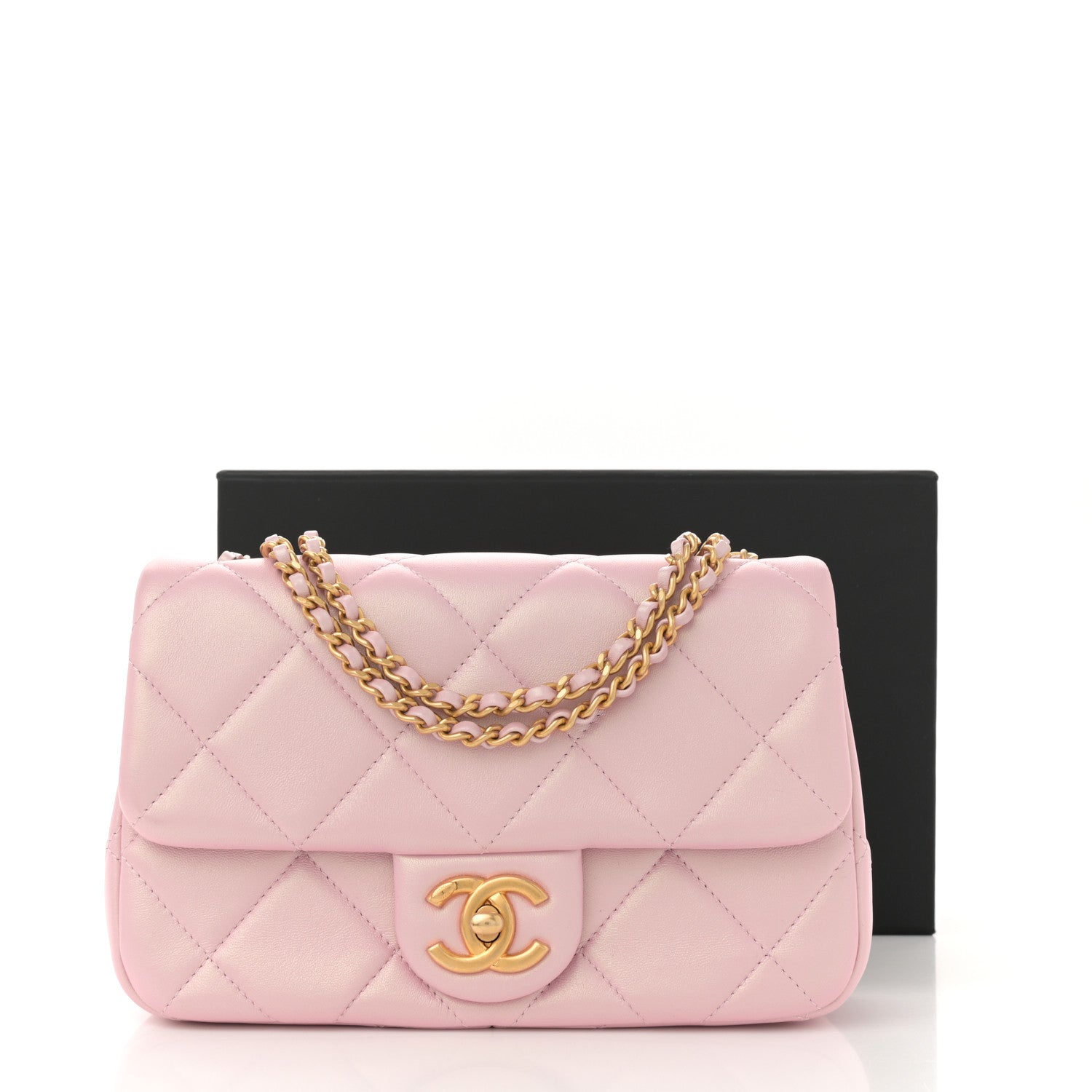 Chanel Pearly Lambskin Quilted Pearl Small Flap Pink 11 of 11