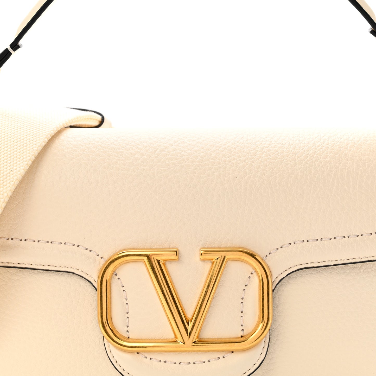 Soft Grainy Calfskin Alltime Shoulder Bag White