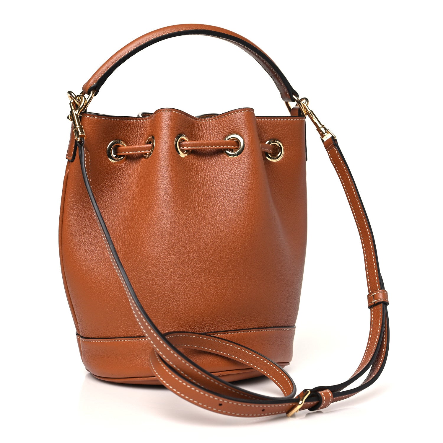 Celine Calfskin Teen Clara Drawstring Bucket Bag Tan 3 of 9