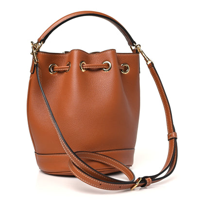 Celine Calfskin Teen Clara Drawstring Bucket Bag Tan 3 of 9