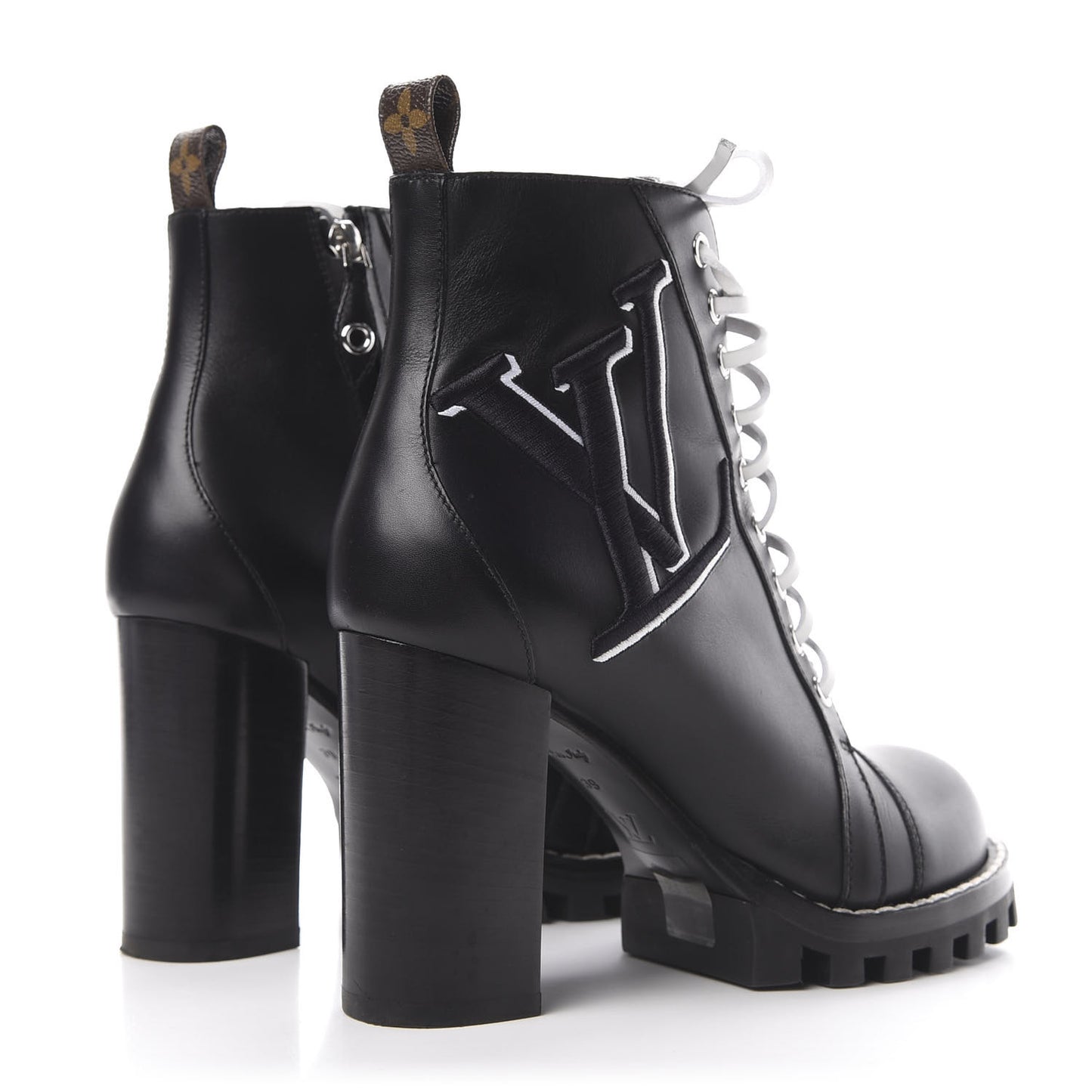 Calfskin Star Trail Ankle Boots 39 Black