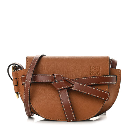 Loewe Grained Calfskin Mini Gate Crossbody Bag Caramel Pecan 1 of 10
