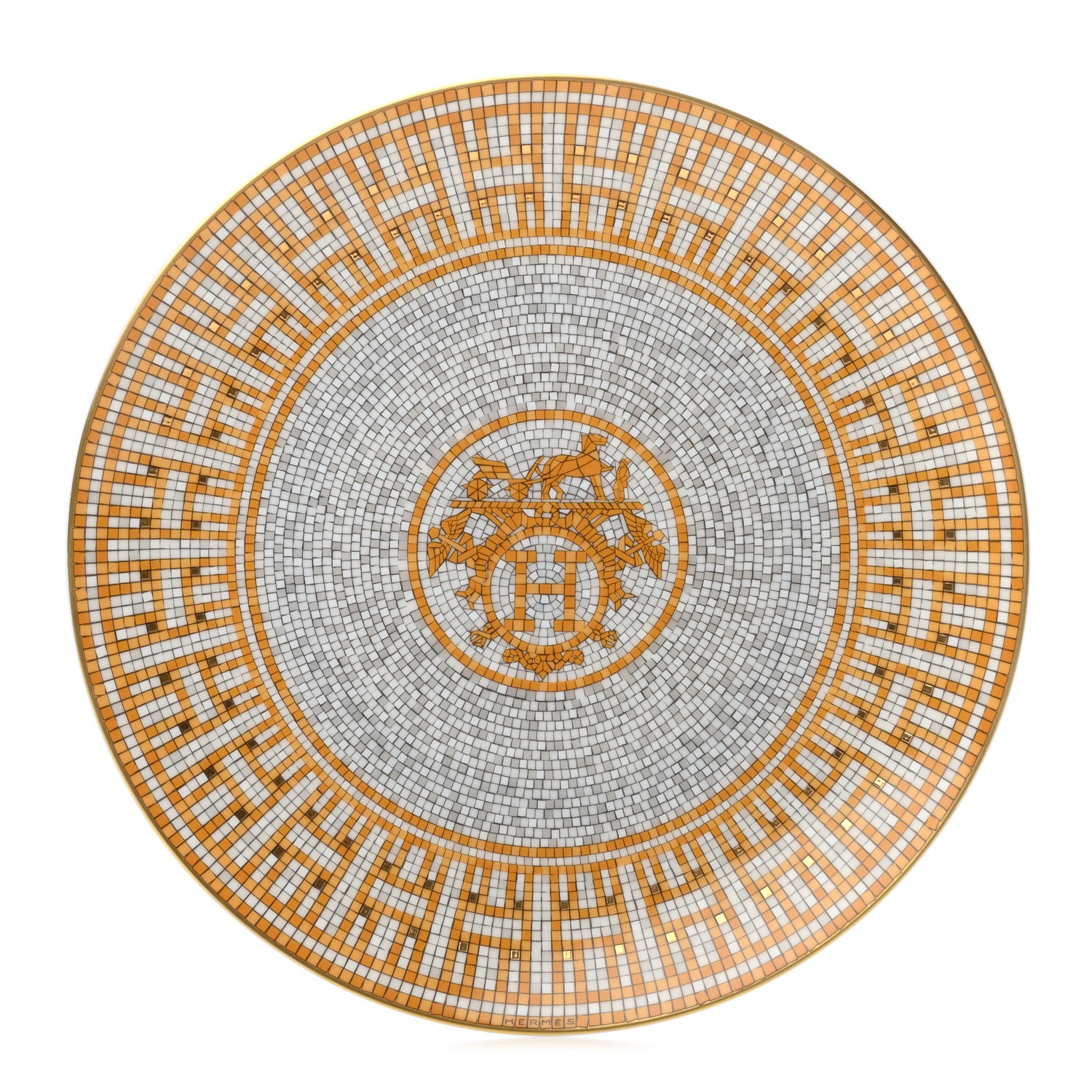 Hermes Porcelain Mosaique au 24 Dessert Plate 8.3 1 of 3