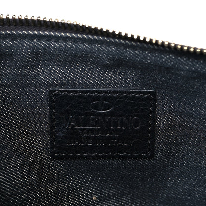 Valentino Garavani Denim Large Rockstud Zip Pouch Navy 6 of 6