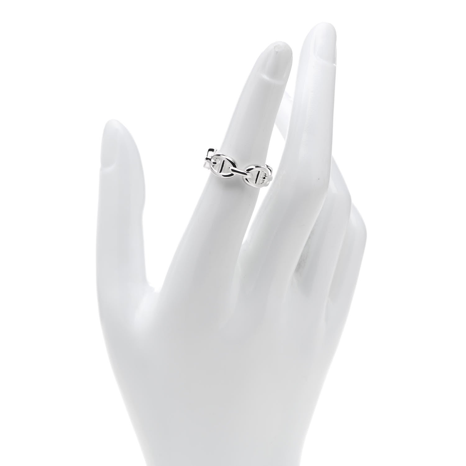 Hermes Sterling Silver PM Chaine d'Ancre Enchainee Band Ring 51 5.75 2 of 6