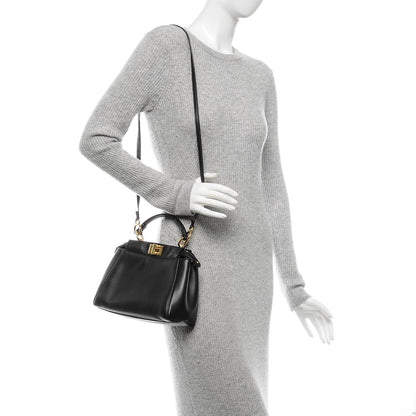 Fendi Nappa Mini Peekaboo Iconic Satchel Black 2 of 8