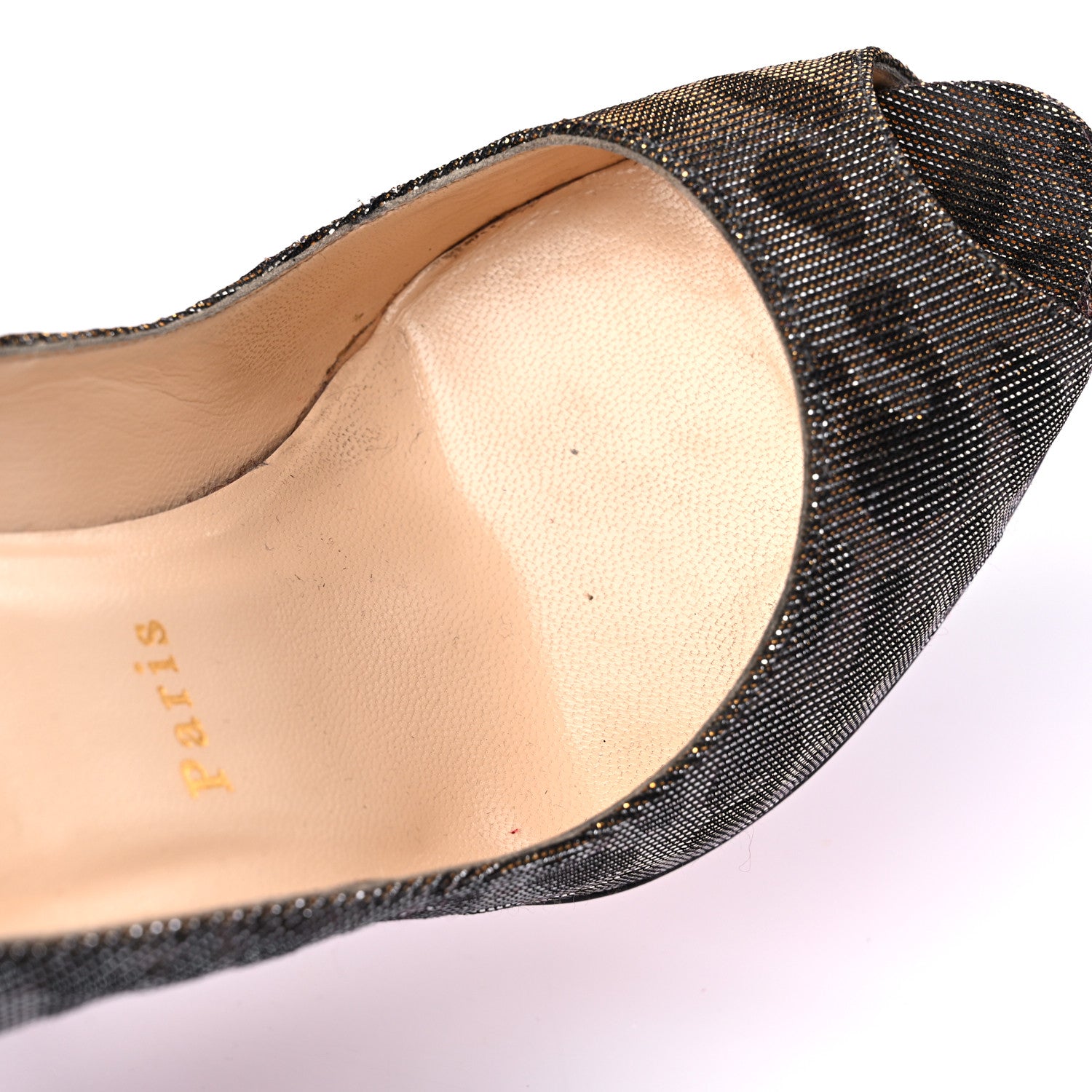 Christian Louboutin Lame Leopard Very Prive 120 Pumps 38 Gold Silver 10 of 12