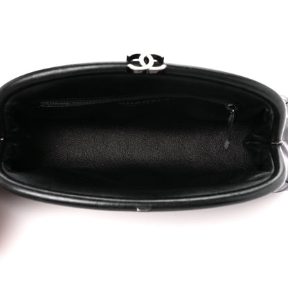 Chanel Lambskin Chevron Quilted Timeless Clutch Black 5 of 10