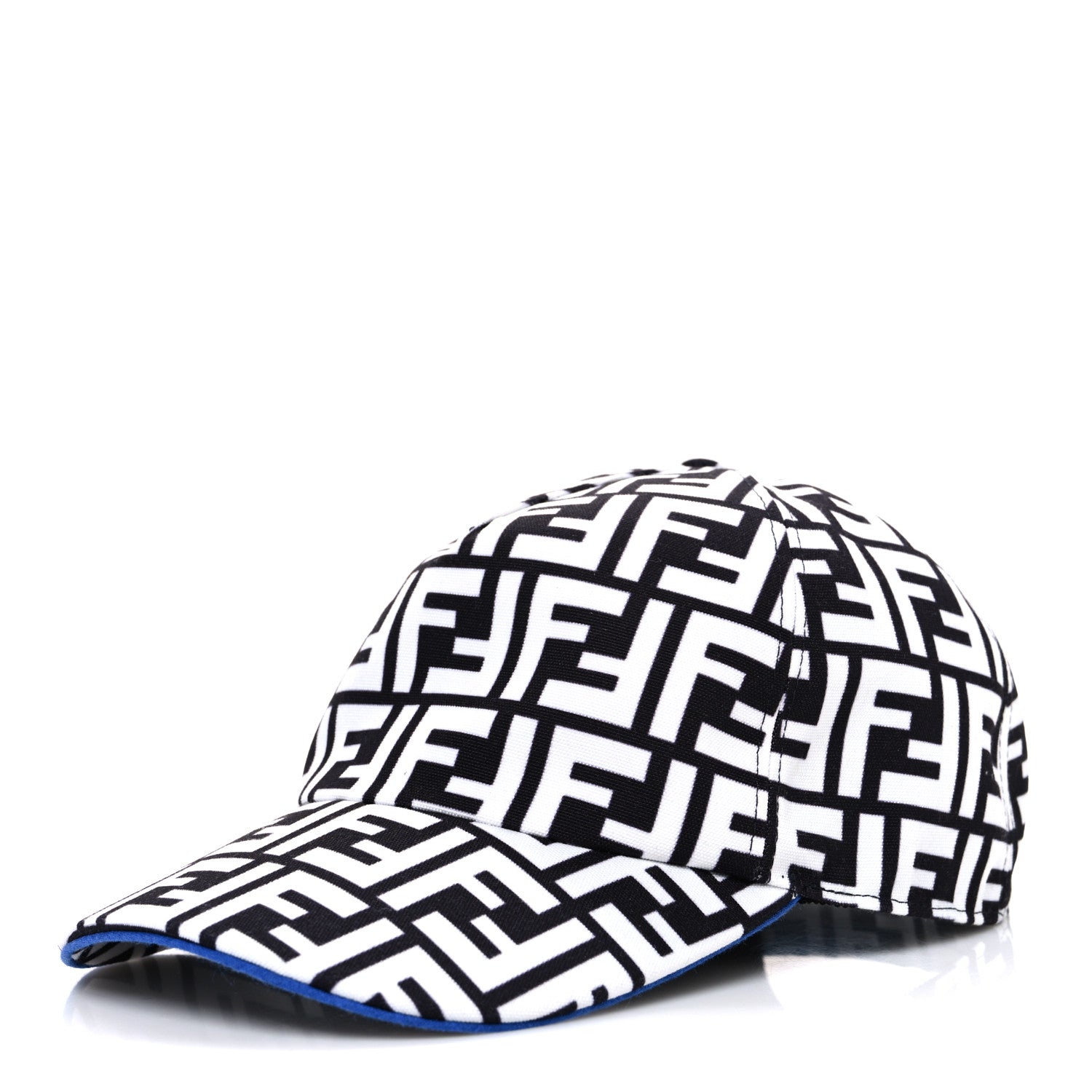 Fendi X JOSHUA VIDES Nylon FF Baseball Hat White Black 1 of 8