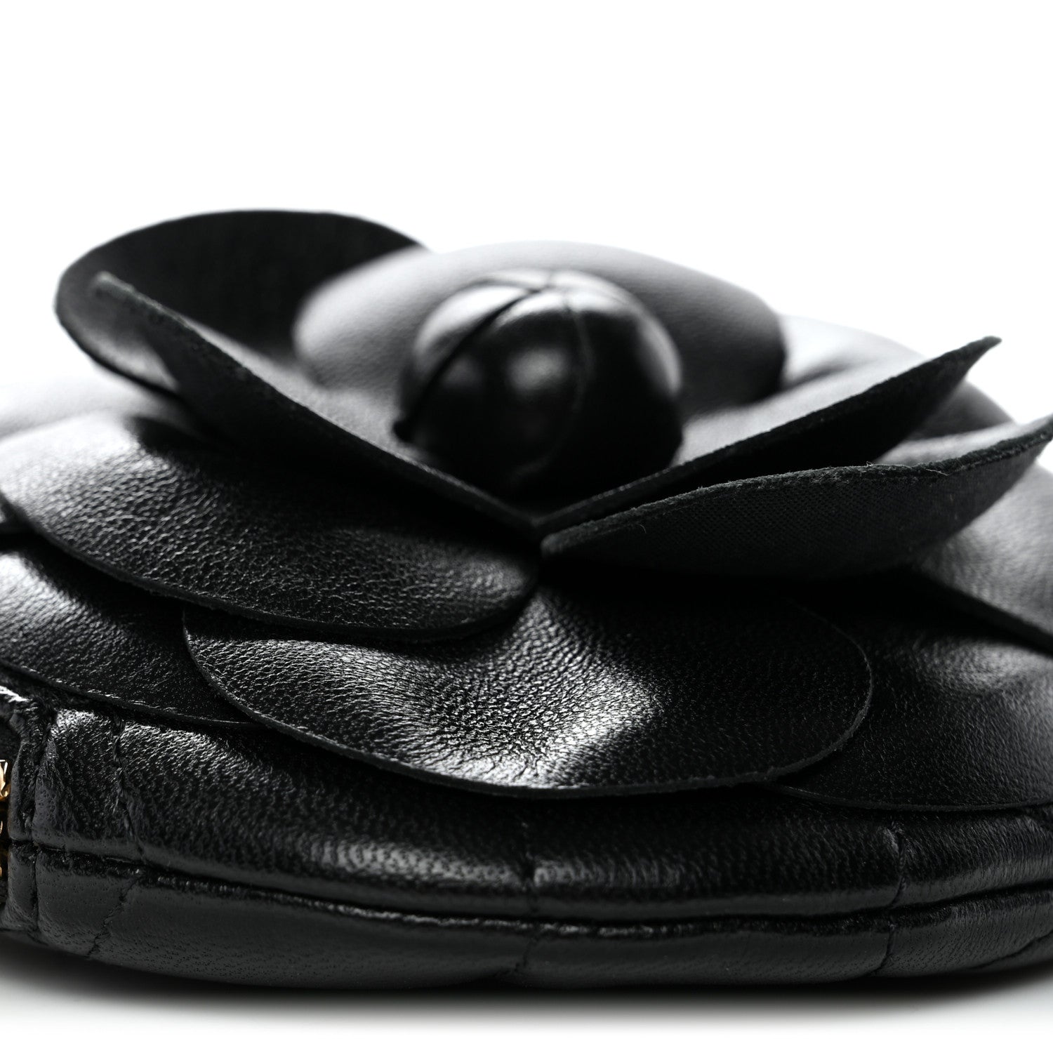 Chanel Lambskin Mini Camellia Bouquet Clutch With Chain Black 9 of 10