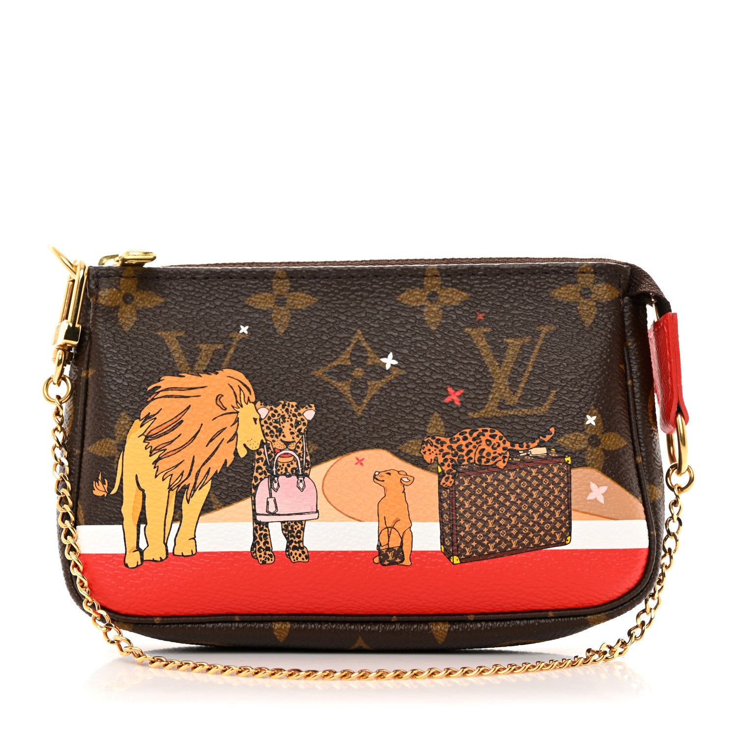 Louis Vuitton LOUIS VUITTON Monogram 2018 Christmas Animation Mini Cats Pochette Accessories 1 of 8