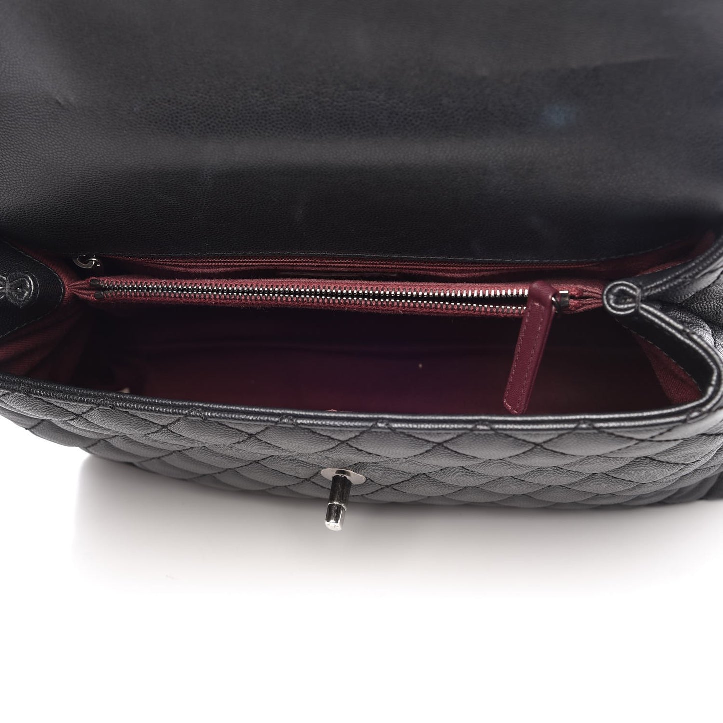Caviar Quilted Medium Coco Handle Flap Black