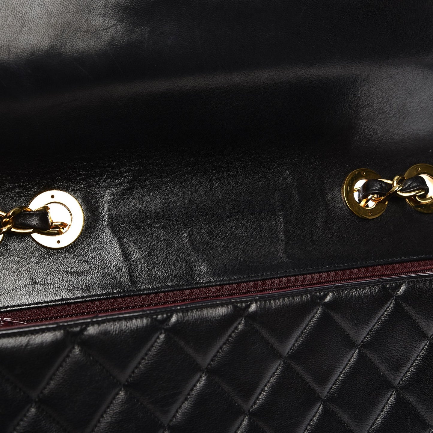 Lambskin Quilted Jumbo Single Flap Black