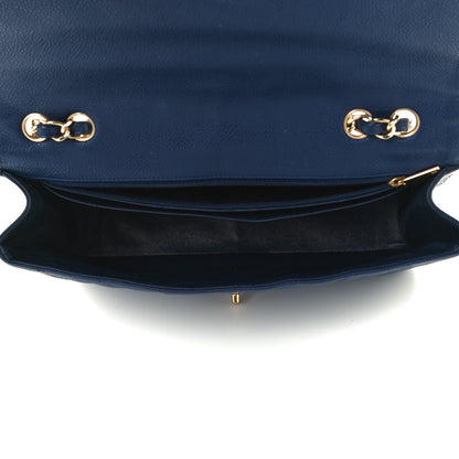 Chanel Caviar Quilted Jumbo Single Flap Navy 5 of 12