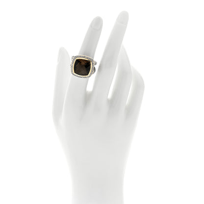 David Yurman Sterling Silver 18K Yellow Gold Diamond Smoky Quartz 14mm Albion Ring 52 6 2 of 4