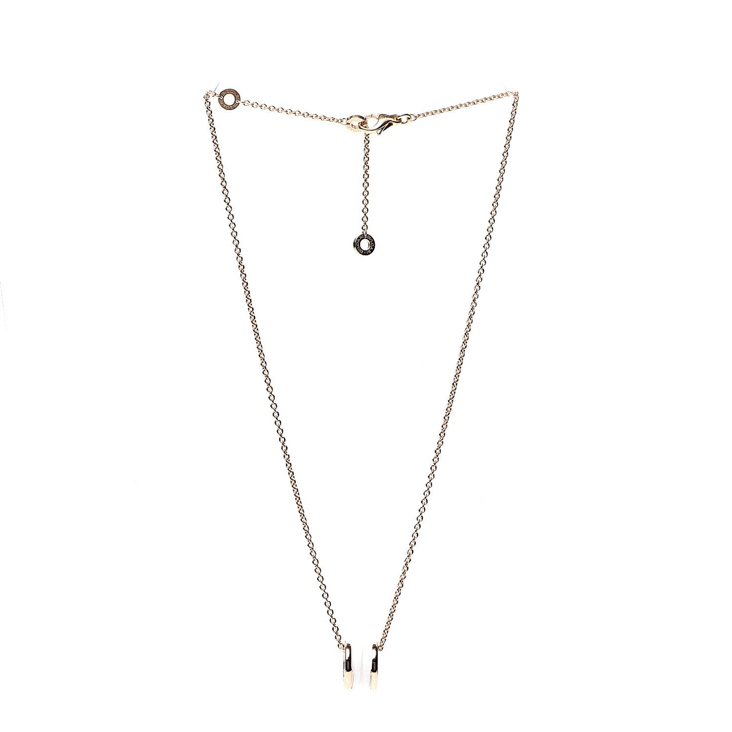18K Rose Gold White Ceramic B.Zero1 Pendant Necklace