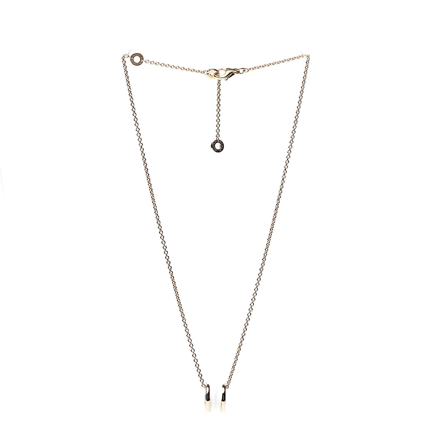 Bulgari 18K Rose Gold White Ceramic B.Zero1 Pendant Necklace 2 of 5