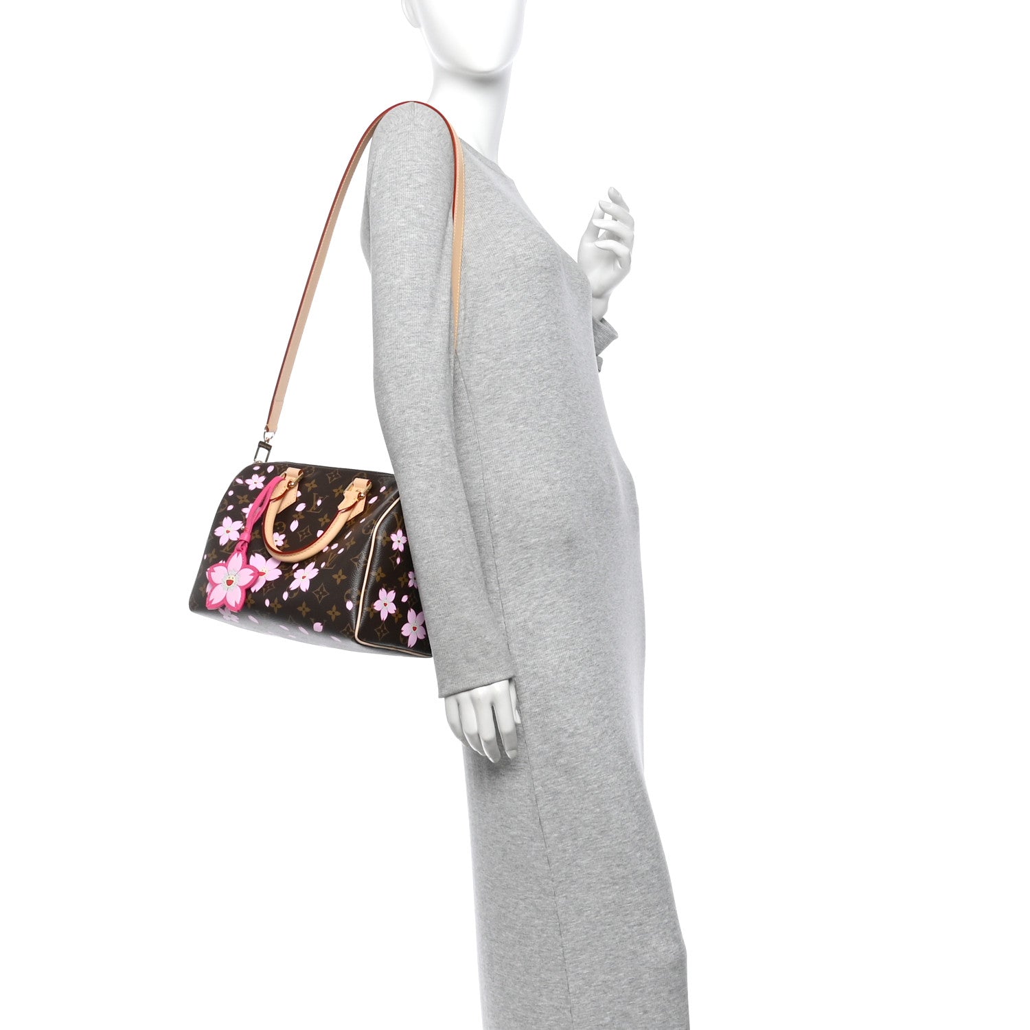 Louis Vuitton LV X TM Monogram Cherry Blossom Speedy Bandouliere 25 Sakura Brown 2 of 9