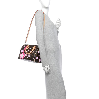 Louis Vuitton LV X TM Monogram Cherry Blossom Speedy Bandouliere 25 Sakura Brown 2 of 9