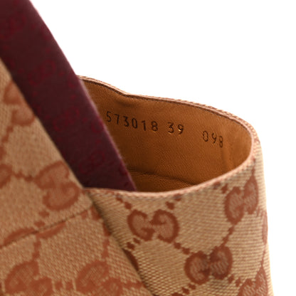 Gucci Canvas GG Monogram Angelina Platform Slide Sandals 39 Beige Ruggine 8 of 8