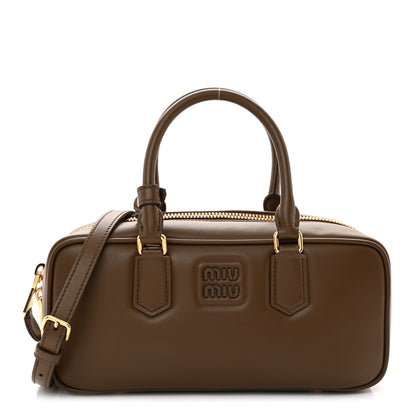 Miu Miu Calfskin Large Arcadie Top Handle Bag Tundra 1 of 9