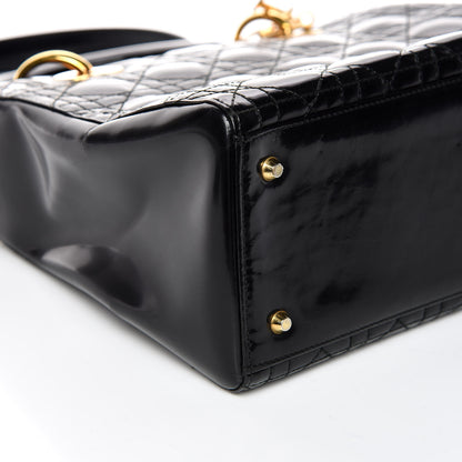 Christian Dior Patent Cannage Medium Lady Dior Black 7 of 15