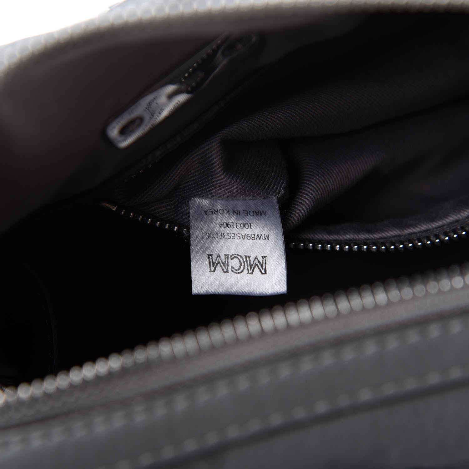 MCM Calfskin Ottomar Monogram Essential Boston Bag Grey 9 of 11